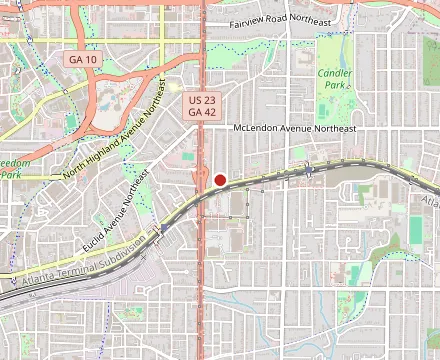 Map showing Fox Bros. Bar-B-Q