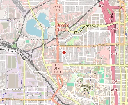 Map showing Antico Pizza