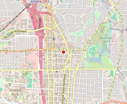 Map showing South City Kitchen Midtown