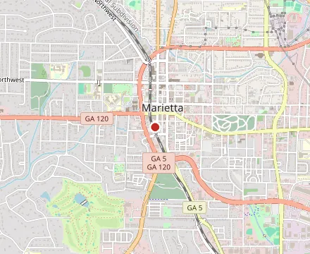 Map showing Kiosco Marietta Square